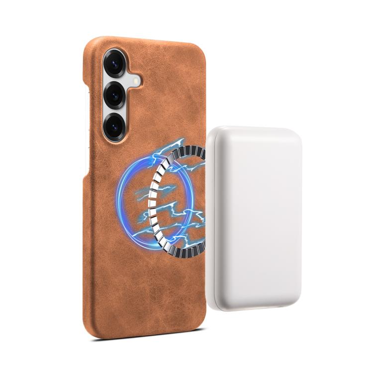 For Samsung Galaxy S25+ 5G Retro Texture MagSafe Phone Case