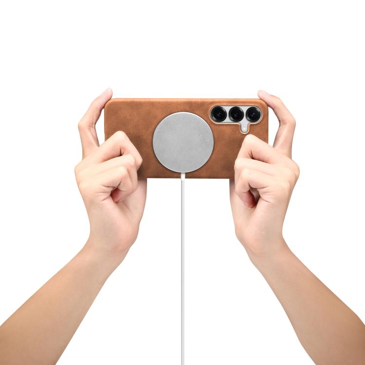 For Samsung Galaxy S25+ 5G Retro Texture MagSafe Phone Case