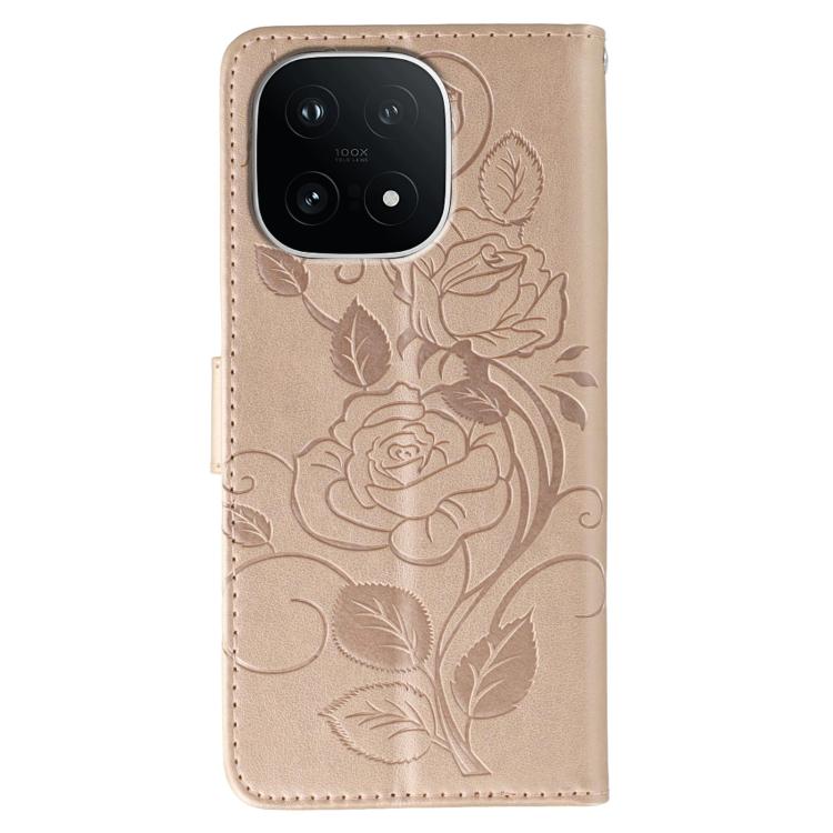 For vivo iQOO 15 Rose Butterfly Embossed Leather Phone Case