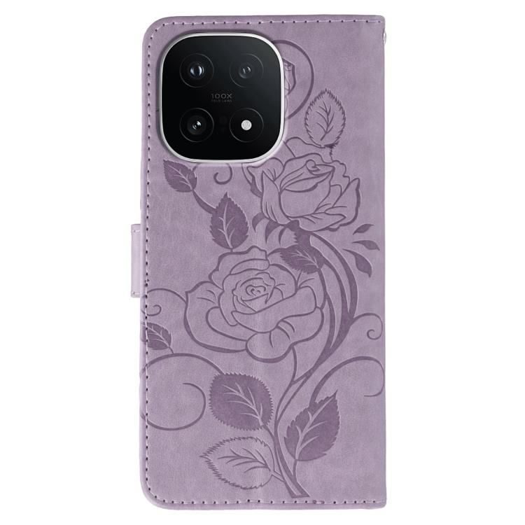 For vivo iQOO 15 Rose Butterfly Embossed Leather Phone Case
