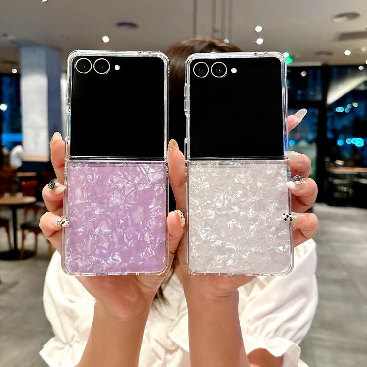 For Samsung Galaxy Z Flip7 Pearlescent Shell Texture Phone Case