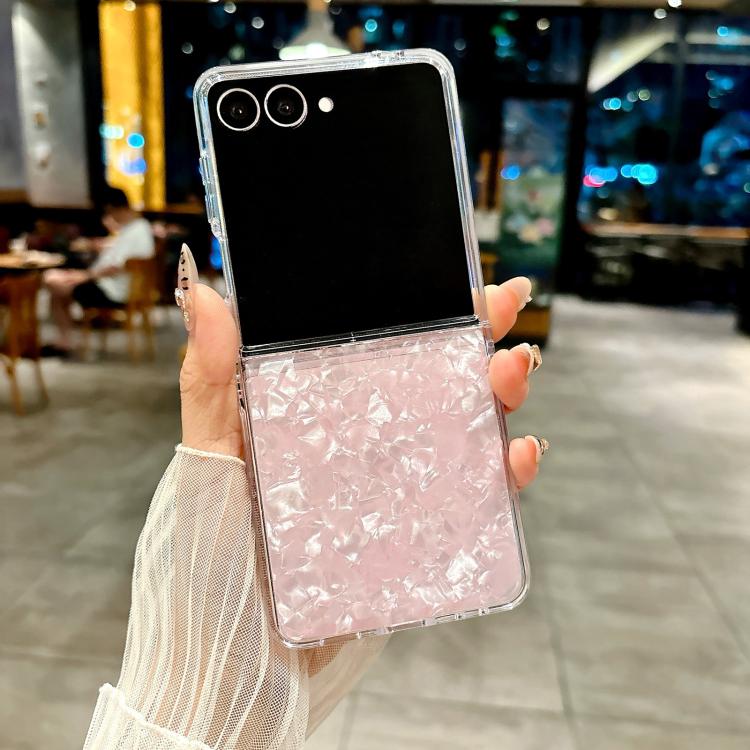 For Samsung Galaxy Z Flip7 Pearlescent Shell Texture Phone Case