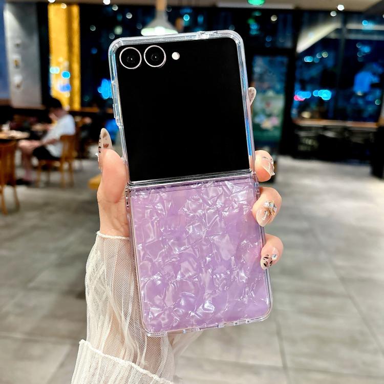 For Samsung Galaxy Z Flip7 Pearlescent Shell Texture Phone Case