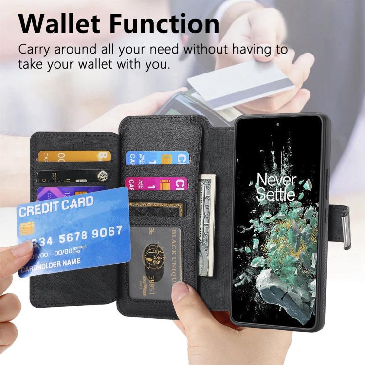 For OnePlus 12 CaseNeo MagSafe RFID Anti-theft Zipper Wallet Retro Leather Phone Case