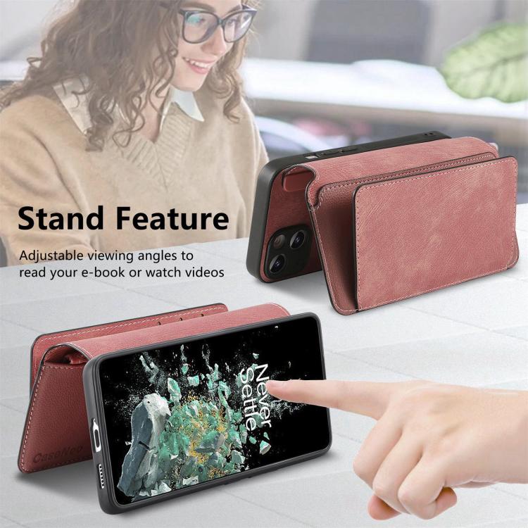 For OnePlus 12 CaseNeo MagSafe RFID Anti-theft Zipper Wallet Retro Leather Phone Case