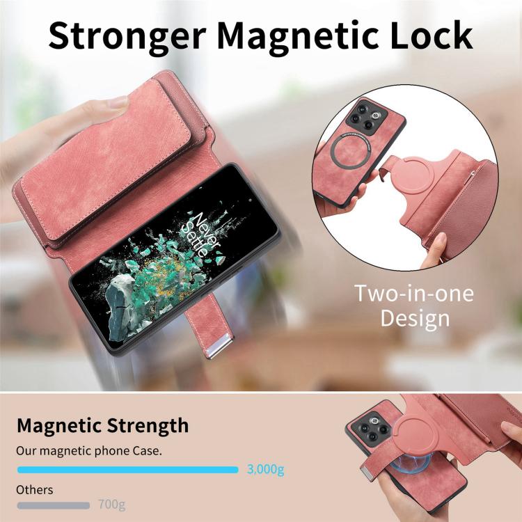 For OnePlus 12 CaseNeo MagSafe RFID Anti-theft Zipper Wallet Retro Leather Phone Case