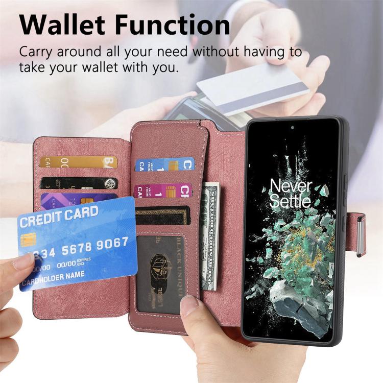 For OnePlus 12 CaseNeo MagSafe RFID Anti-theft Zipper Wallet Retro Leather Phone Case