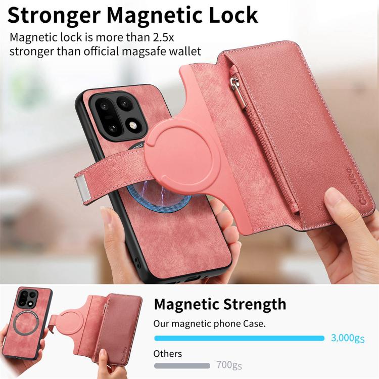 For OnePlus 15 CaseNeo MagSafe RFID Anti-theft Zipper Wallet Retro Leather Phone Case