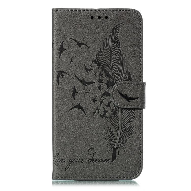 For Realme 14x Feather Pattern Litchi Texture Leather Phone Case