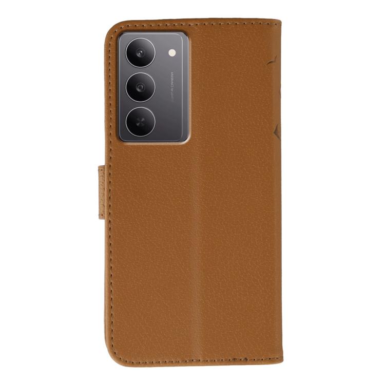 For Realme 14x Feather Pattern Litchi Texture Leather Phone Case
