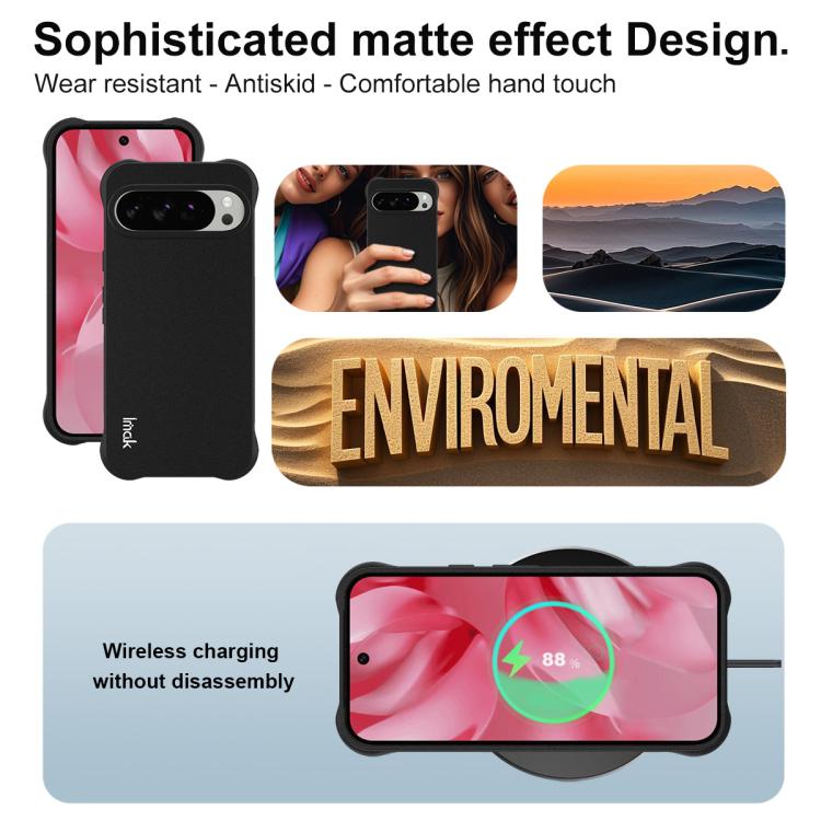 For Google Pixel 10 / Pixel 10 Pro imak Shockproof Airbag TPU Phone Case - Matte Black