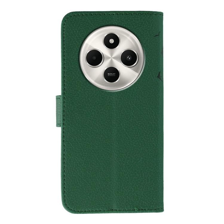For Xiaomi Poco C75 4G Feather Pattern Litchi Texture Leather Phone Case