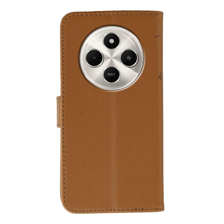 For Xiaomi Poco C75 4G Feather Pattern Litchi Texture Leather Phone Case