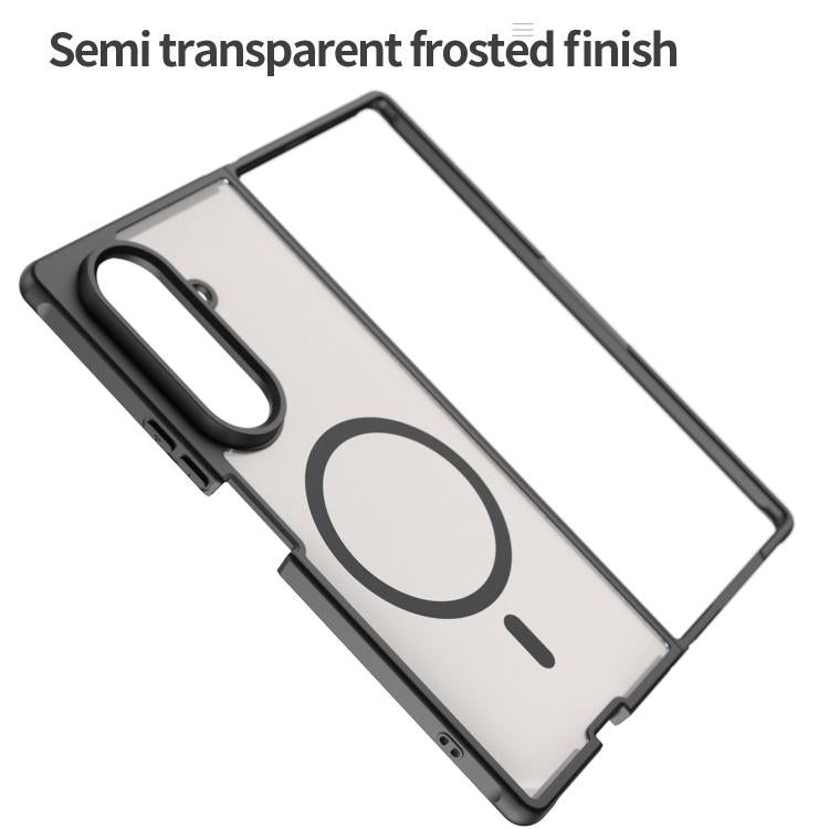 For Samsung Galaxy Z Fold7 5G Fan Dun Series TPU Hybrid PC Frosted Magsafe Phone Case