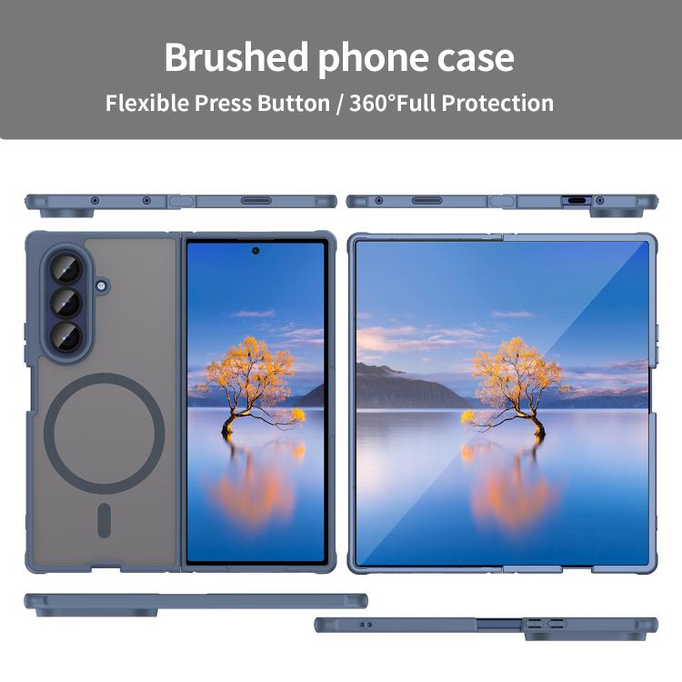 For Samsung Galaxy Z Fold7 5G Fan Dun Series TPU Hybrid PC Frosted Magsafe Phone Case