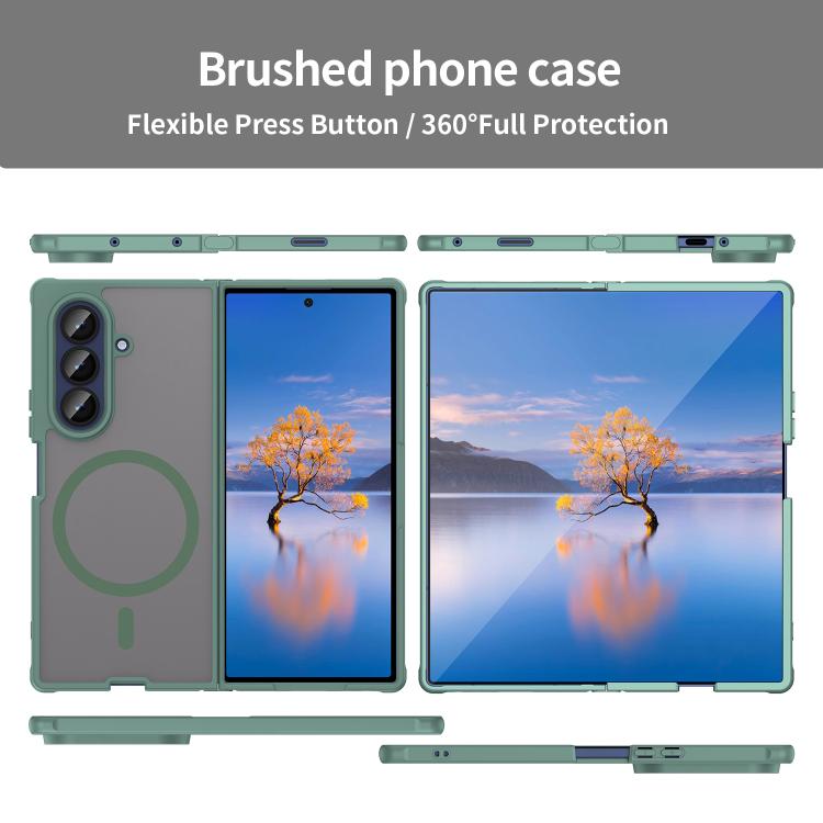 For Samsung Galaxy Z Fold7 5G Fan Dun Series TPU Hybrid PC Frosted Magsafe Phone Case