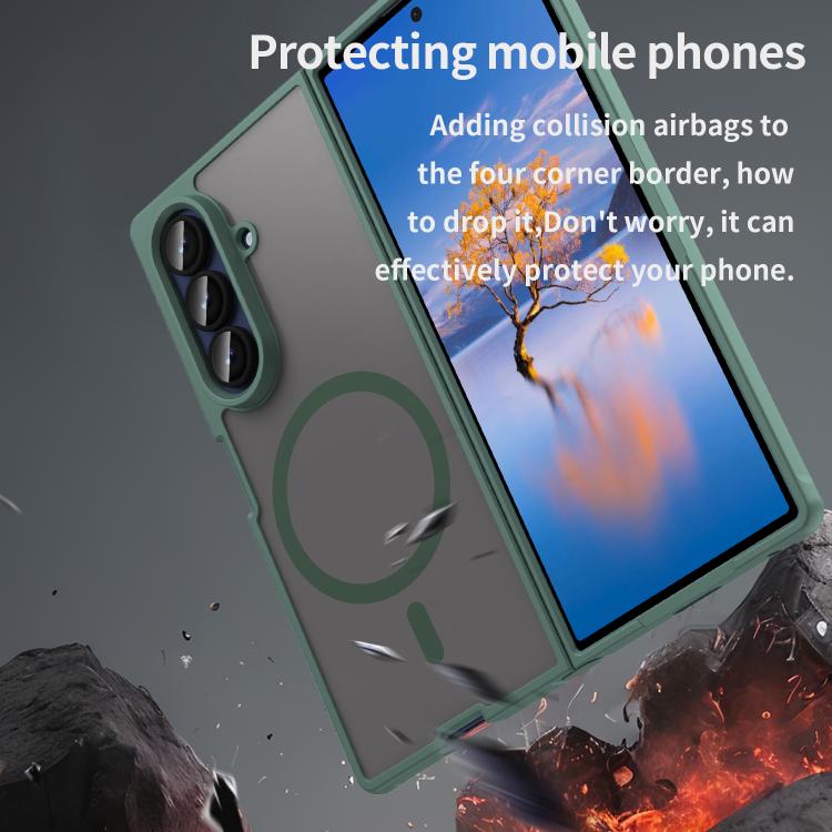 For Samsung Galaxy Z Fold7 5G Fan Dun Series TPU Hybrid PC Frosted Magsafe Phone Case