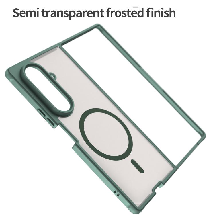 For Samsung Galaxy Z Fold7 5G Fan Dun Series TPU Hybrid PC Frosted Magsafe Phone Case
