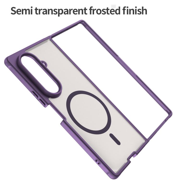 For Samsung Galaxy Z Fold7 5G Fan Dun Series TPU Hybrid PC Frosted Magsafe Phone Case