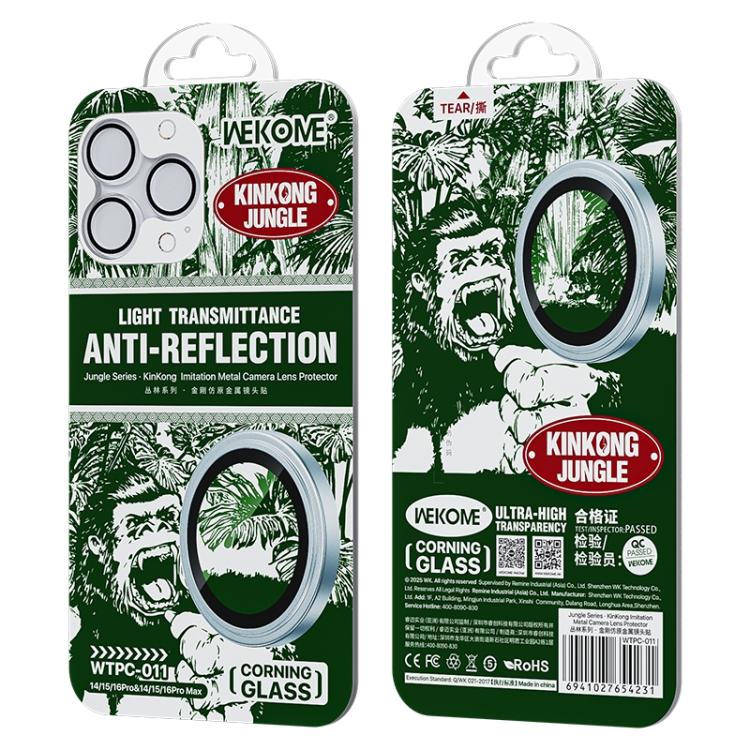 For iPhone 16 Pro / 16 Pro Max WTPC-011 Jungle Series Kinkong Imitation Metal Camera Lens Protector Film