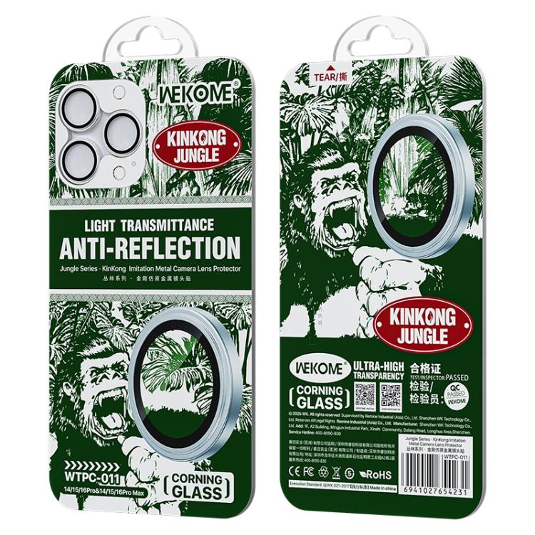 For iPhone 16 Pro / 16 Pro Max WTPC-011 Jungle Series Kinkong Imitation Metal Camera Lens Protector Film