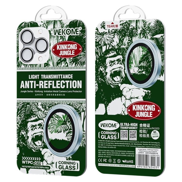 For iPhone 16 Pro / 16 Pro Max WTPC-011 Jungle Series Kinkong Imitation Metal Camera Lens Protector Film