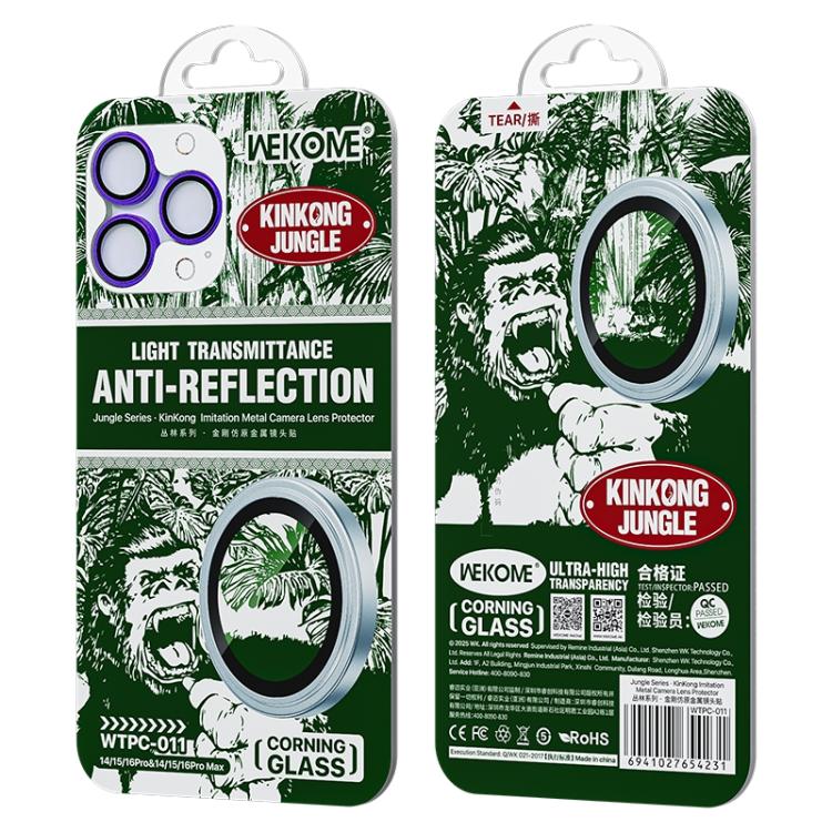 For iPhone 16 Pro / 16 Pro Max WTPC-011 Jungle Series Kinkong Imitation Metal Camera Lens Protector Film