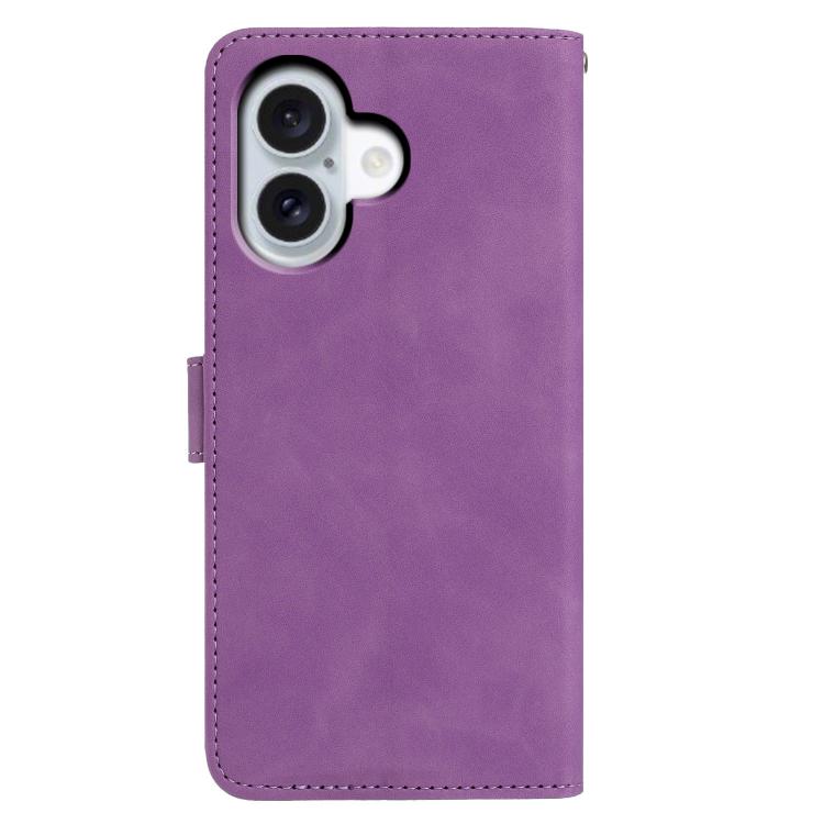 For iPhone 17 Moonlit Butterfly Dance Pattern Embossed Leather Phone Case