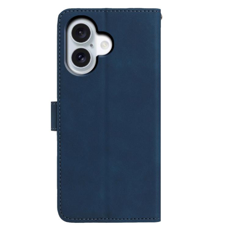 For iPhone 17 Moonlit Butterfly Dance Pattern Embossed Leather Phone Case