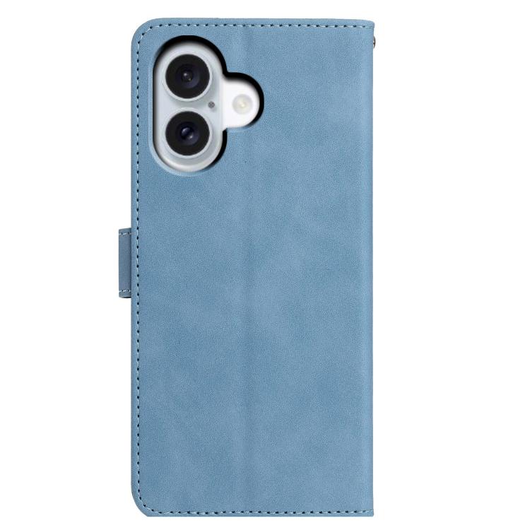For iPhone 17 Moonlit Butterfly Dance Pattern Embossed Leather Phone Case