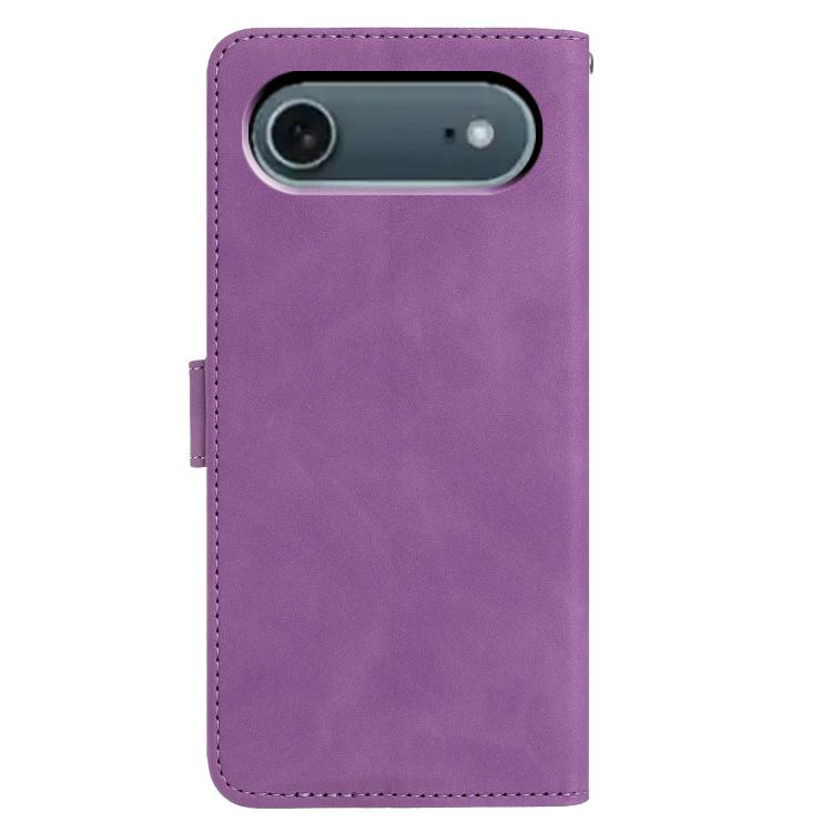For iPhone Air Moonlit Butterfly Dance Pattern Embossed Leather Phone Case