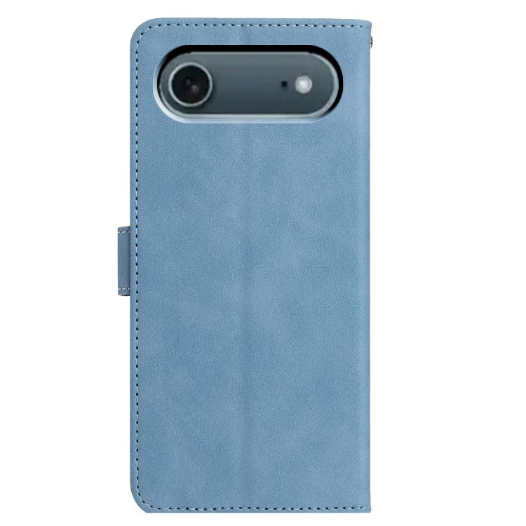 For iPhone Air Moonlit Butterfly Dance Pattern Embossed Leather Phone Case