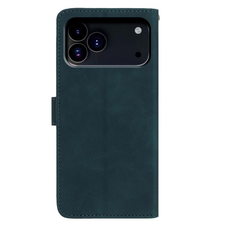 For iPhone 17 Pro Moonlit Butterfly Dance Pattern Embossed Leather Phone Case