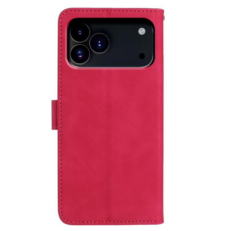 For iPhone 17 Pro Max Moonlit Butterfly Dance Pattern Embossed Leather Phone Case