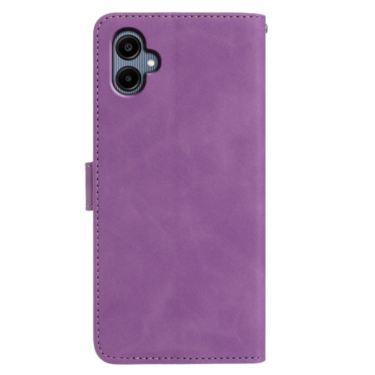 For Samsung Galaxy A07 5G Moonlit Butterfly Dance Pattern Embossed Leather Phone Case