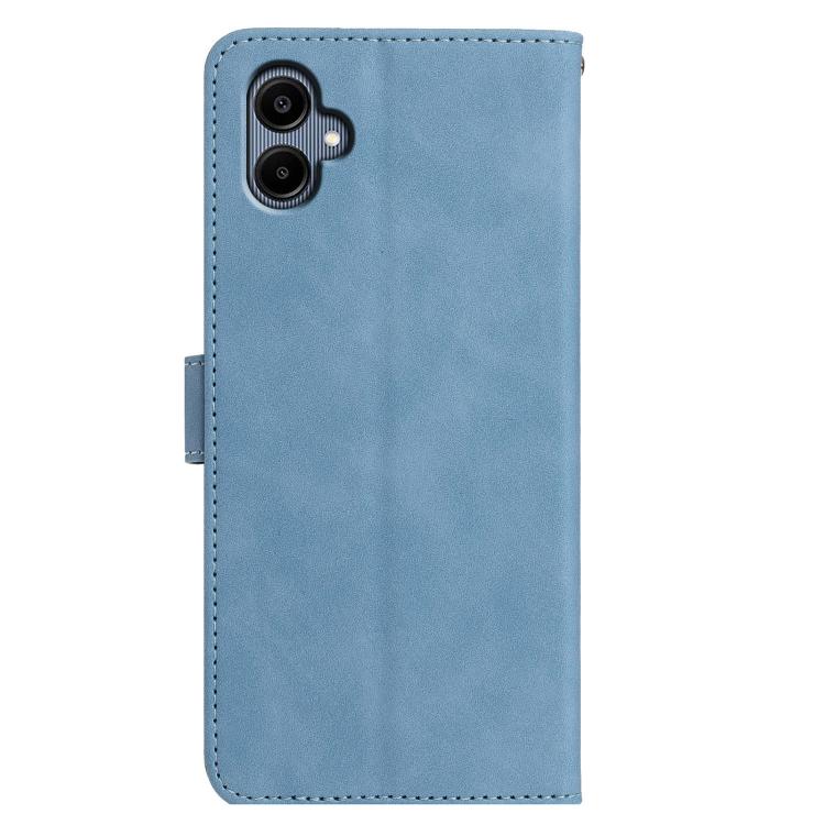 For Samsung Galaxy A07 5G Moonlit Butterfly Dance Pattern Embossed Leather Phone Case