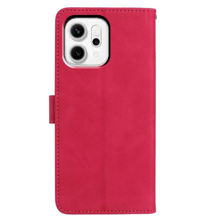For OPPO Reno14 5G Global Moonlit Butterfly Dance Pattern Embossed Leather Phone Case