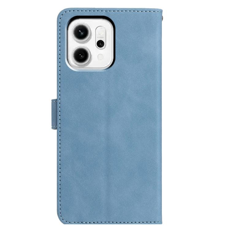 For OPPO Reno14 5G Global Moonlit Butterfly Dance Pattern Embossed Leather Phone Case