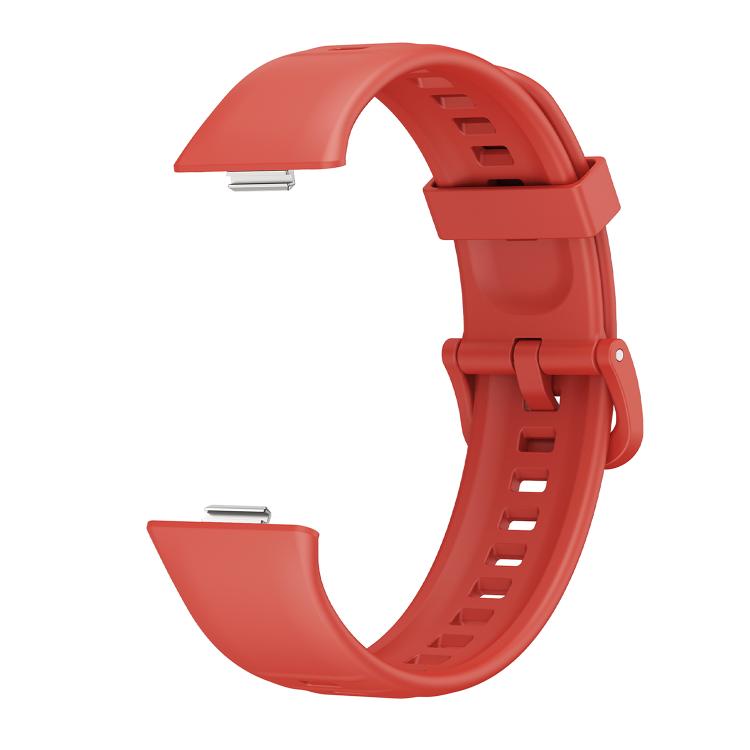 For Huawei Watch Fit3 / Fit4 / Fit4 Pro Colorful Buckle Solid Color Silicone Watch Band