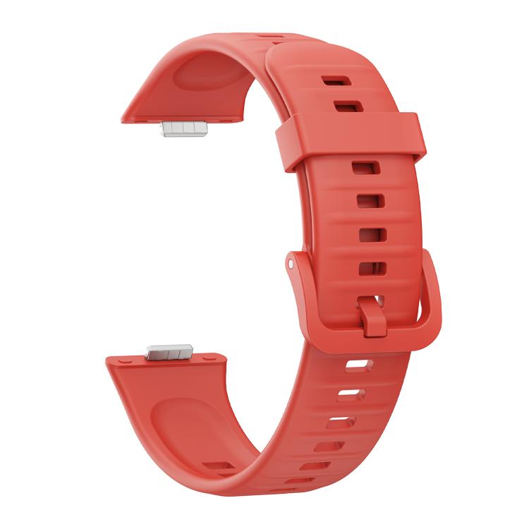 For Huawei Watch Fit3 / Fit4 / Fit4 Pro Colorful Buckle Solid Color Silicone Watch Band