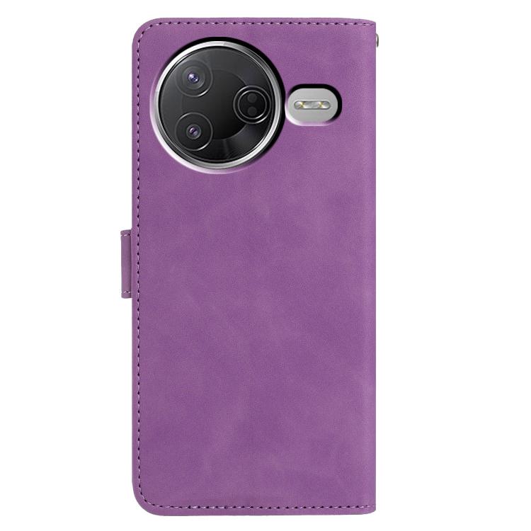 For Xiaomi Poco F7 Pro Moonlit Butterfly Dance Pattern Embossed Leather Phone Case