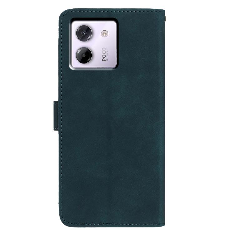 For Xiaomi Poco M7 Pro 5G Moonlit Butterfly Dance Pattern Embossed Leather Phone Case