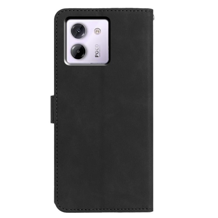 For Xiaomi Poco M7 Pro 5G Moonlit Butterfly Dance Pattern Embossed Leather Phone Case