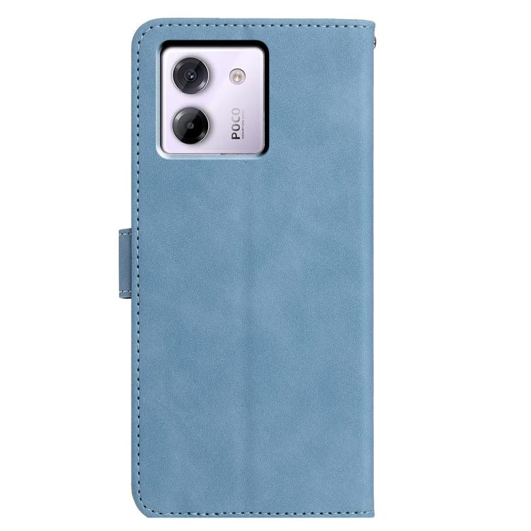 For Xiaomi Poco M7 Pro 5G Moonlit Butterfly Dance Pattern Embossed Leather Phone Case