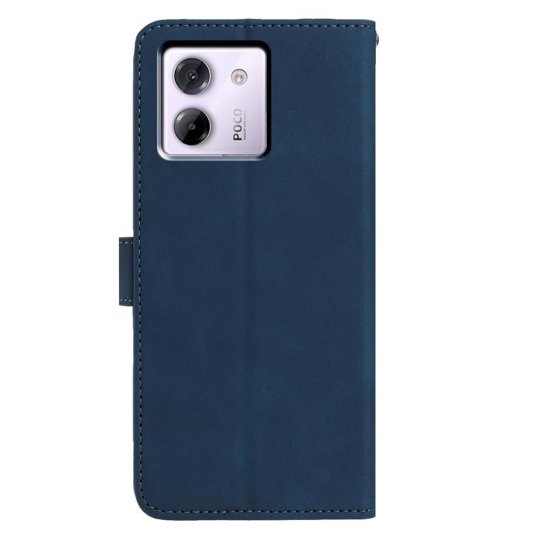For Xiaomi Poco M7 Pro 5G Moonlit Butterfly Dance Pattern Embossed Leather Phone Case