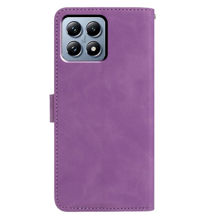 For Xiaomi 15T Pro 5G Moonlit Butterfly Dance Pattern Embossed Leather Phone Case