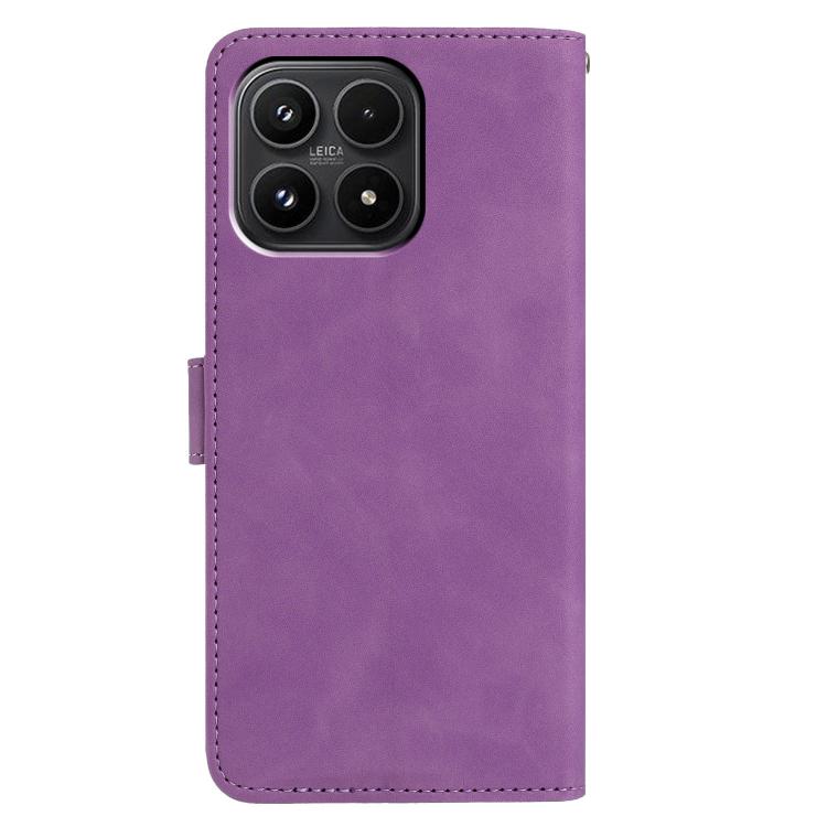 For Xiaomi 17 Moonlit Butterfly Dance Pattern Embossed Leather Phone Case