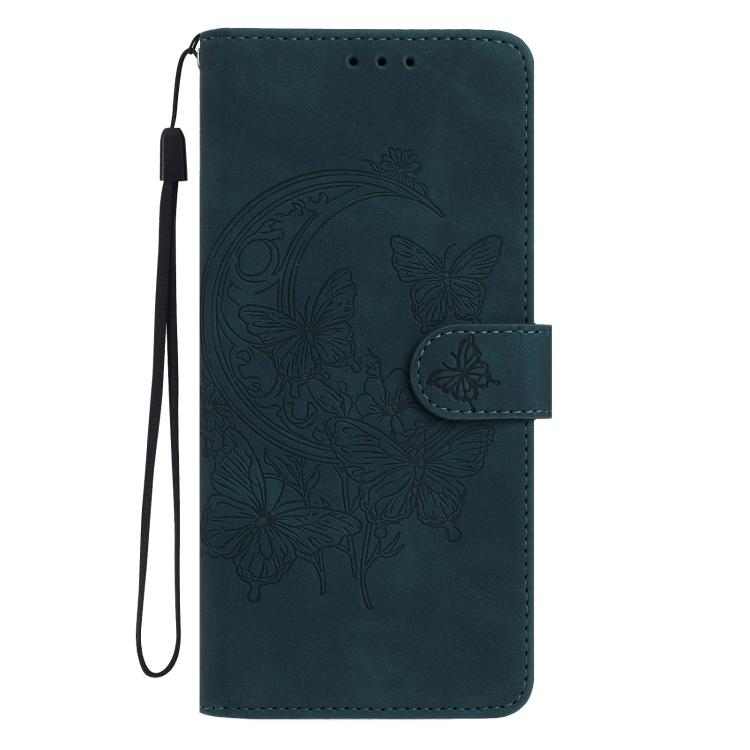 For Redmi Note 15 5G Global 164mm Moonlit Butterfly Dance Pattern Embossed Leather Phone Case