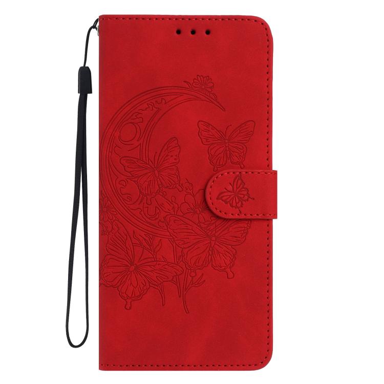 For Redmi Note 15 5G Global 164mm Moonlit Butterfly Dance Pattern Embossed Leather Phone Case