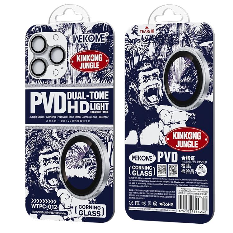 For iPhone 16 Pro / 16 Pro Max WK WTPC-012 Jungle Series Kinkong PVD Dual-color Metal Lens Protector Film